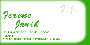ferenc janik business card